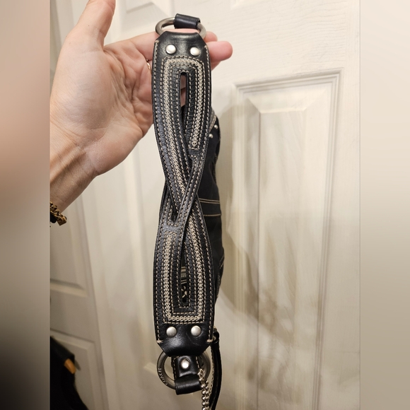 Coach limited edition black soho jacquard studded grommet hobo handbag purse - Picture 15 of 15